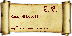 Rupp Nikolett névjegykártya